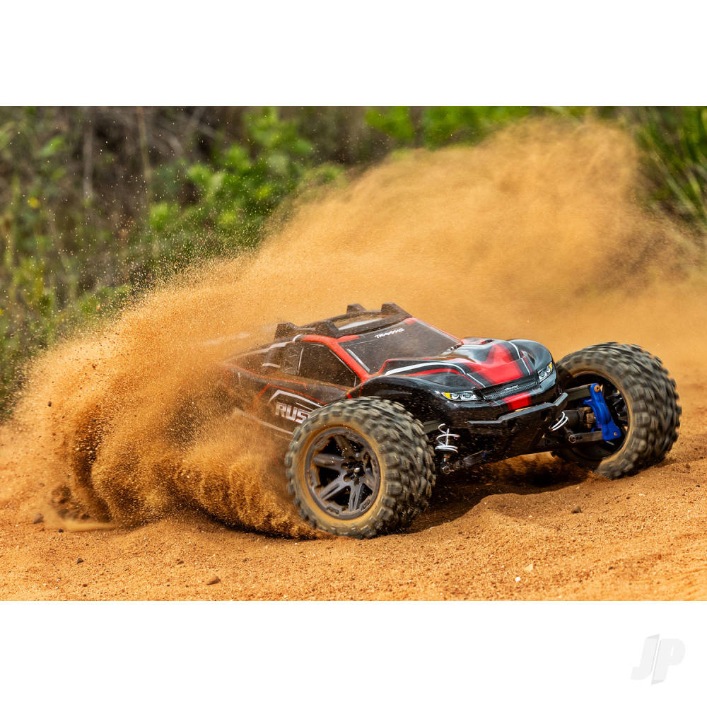 Traxxas Rustler 4X4 BL-2S 1:10 4WD RTR Stadium Truck, Red (+ TQ 2-ch, BL-2S, 3300kV)-8