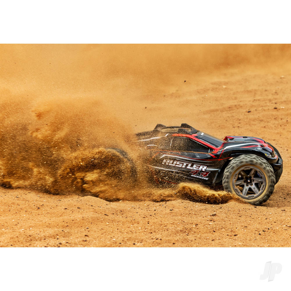 Traxxas Rustler 4X4 BL-2S 1:10 4WD RTR Stadium Truck, Red (+ TQ 2-ch, BL-2S, 3300kV)-9