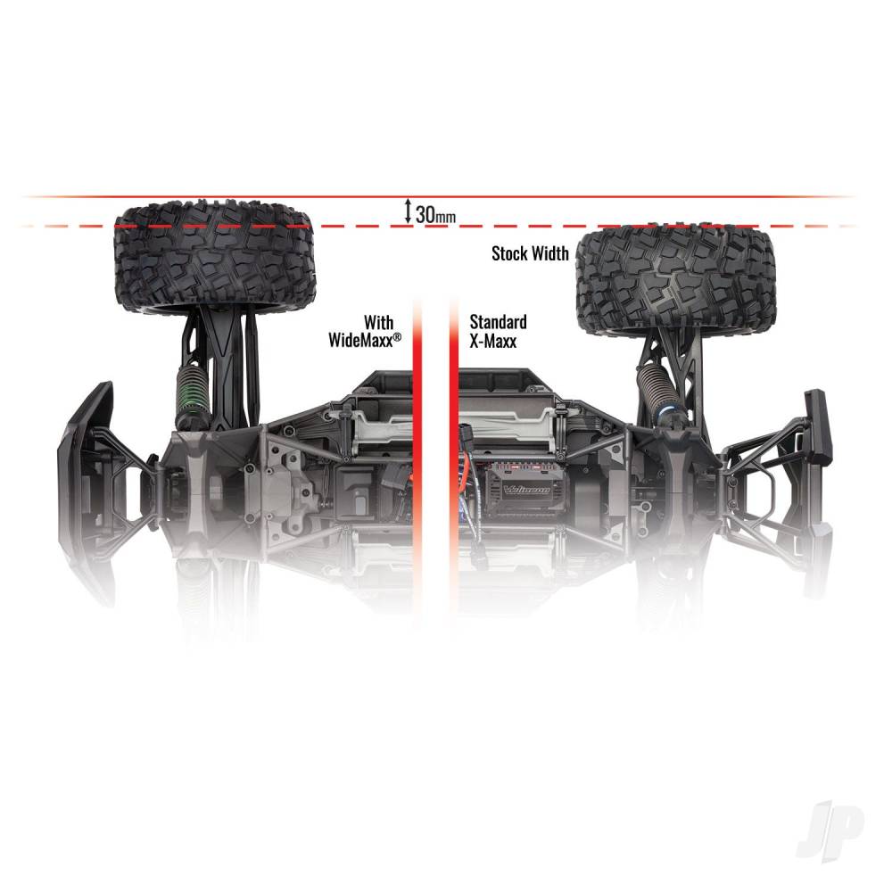Traxxas Suspension kit, X-Maxx WideMaxx, Black (includes front & rear suspension arms, front toe links, driveshafts, shock springs)-2