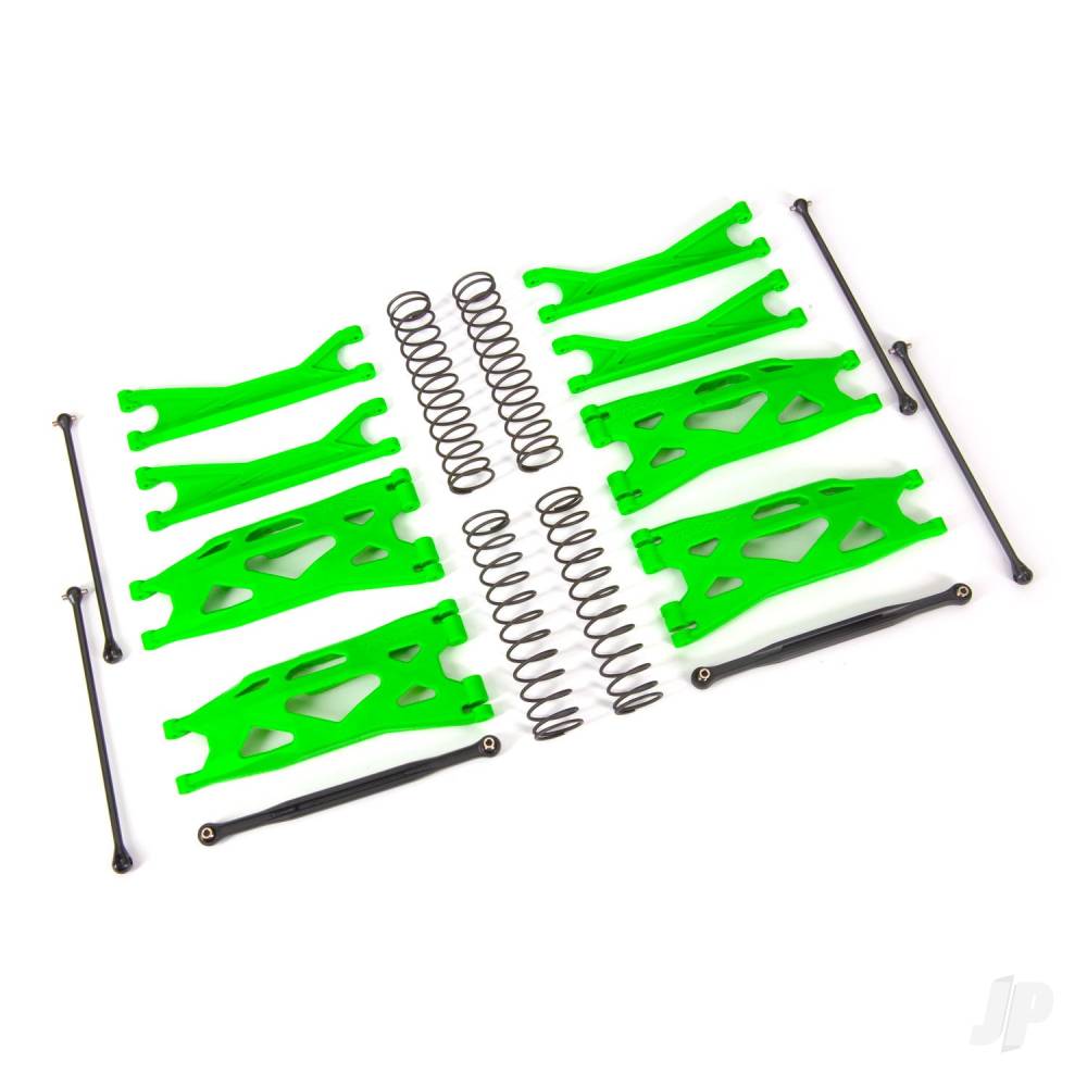 Traxxas Suspension kit, X-Maxx WideMaxx, Green (includes front & rear suspension arms, front toe links, driveshafts, shock springs)