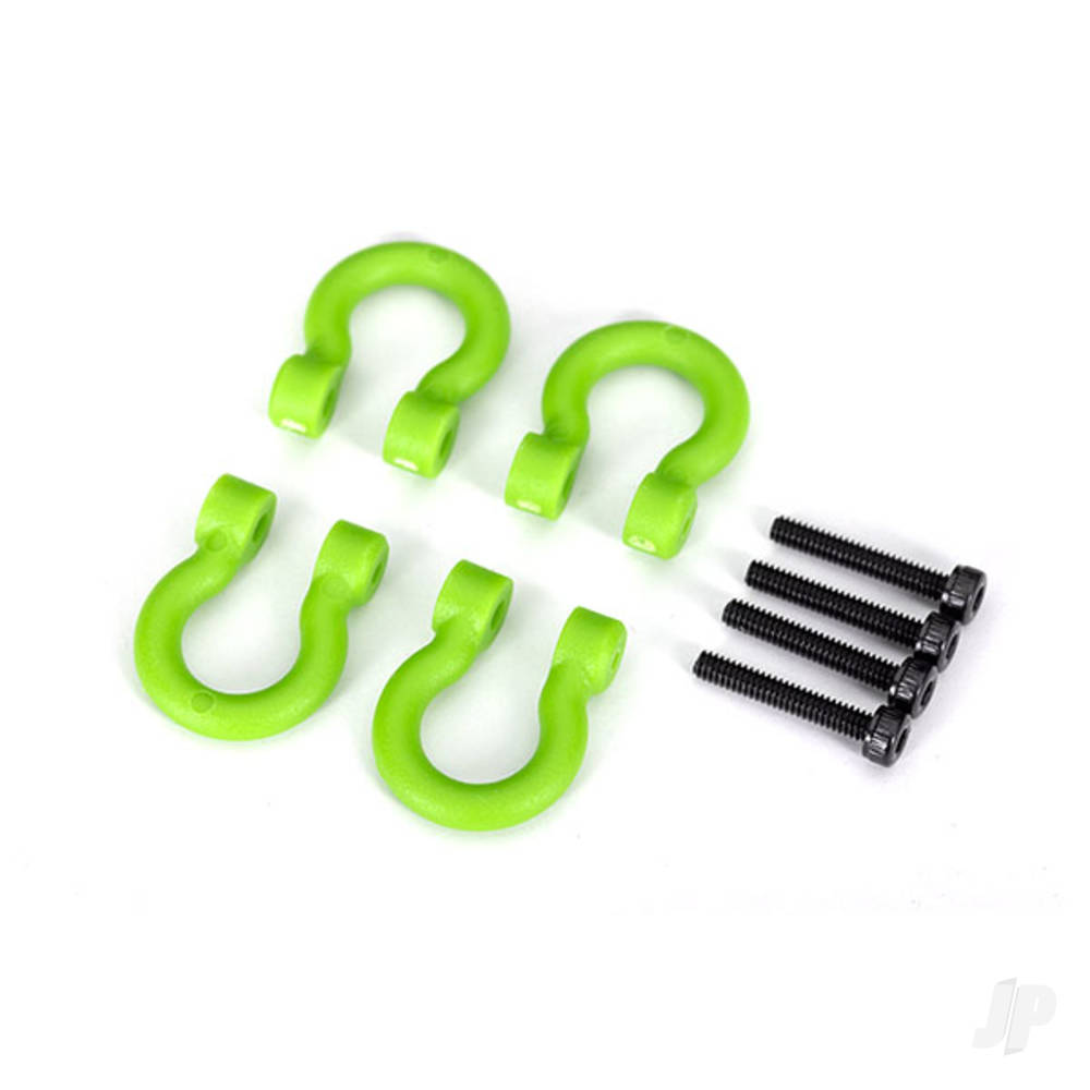 Traxxas Bumper D-rings, Green (Front or Rear)/ 2.0x12 CS (4 pcs)