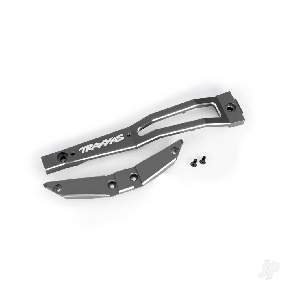 Traxxas Chassis brace, front, 6061-T6 aluminium (Grey-anodised / 2.5x6mm CCS (with threadlock) (2 pcs)