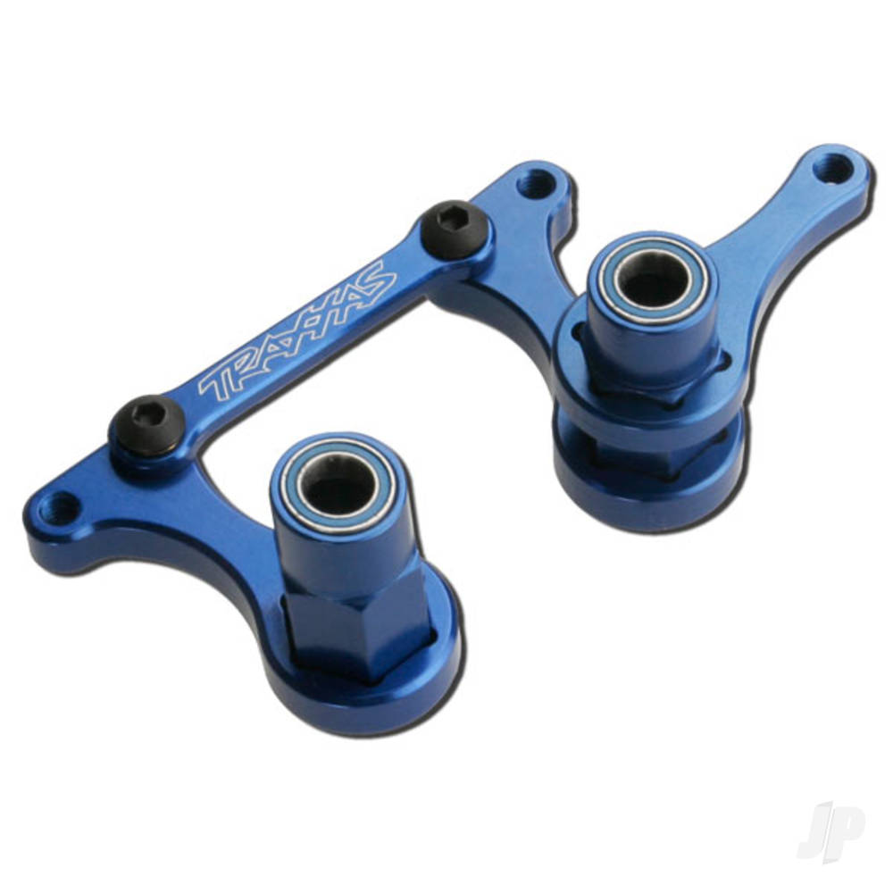 Traxxas Steering bellcranks, drag link (Blue-anodised 6061-T6 aluminium) / 5x8mm ball bearings (4 pcs) / hardware (assembled)