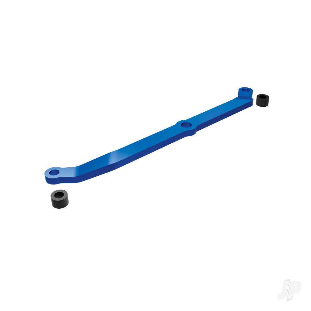 traxxas-steering-link-6061-t6-aluminium-blue-anodised-servo-horn-metal-spacers-2-3x6mm-ccs-with-threadlock-1-25x7mm-ss-with-threadlock-1