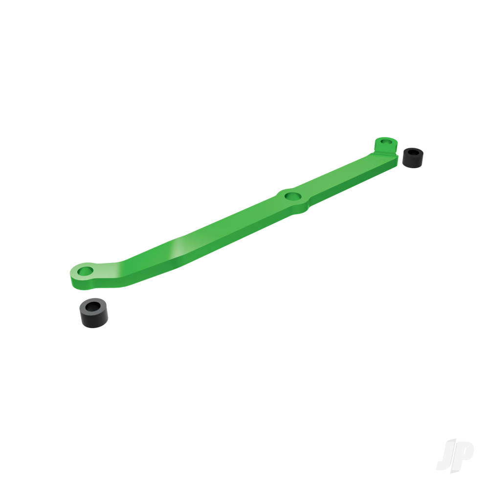 traxxas-steering-link-6061-t6-aluminium-green-anodised-servo-horn-metal-spacers-2-3x6mm-ccs-with-threadlock-1-25x7mm-ss-with-threadlock-1