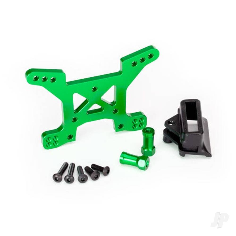 traxxas-shock-tower-front-7075-t6-aluminium-green-anodised-1pc-body-mount-bracket-1pc