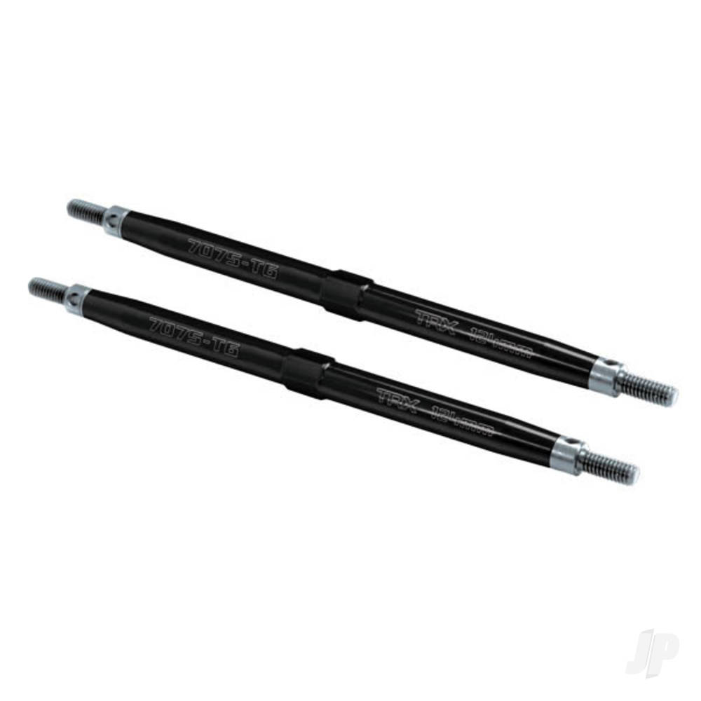 Traxxas Toe links, Maxx (Tubes Black-anodised, 7075-T6 aluminium, stronger than Titanium) (124mm, Rear) (2 pcs) / rod ends (4 pcs) / aluminium wrench (1pc) (For Maxx models with sealed pivot ball suspension & 3.8' wheels)