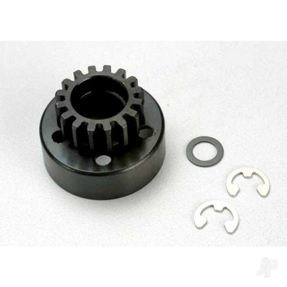 traxxas-clutch-bell-15-tooth-5x8x05mm-fibre-washer-2-pcs-5mm-e-clip-requires-5x11x4mm-ball-bearings-part-4611-10-metric-pitch