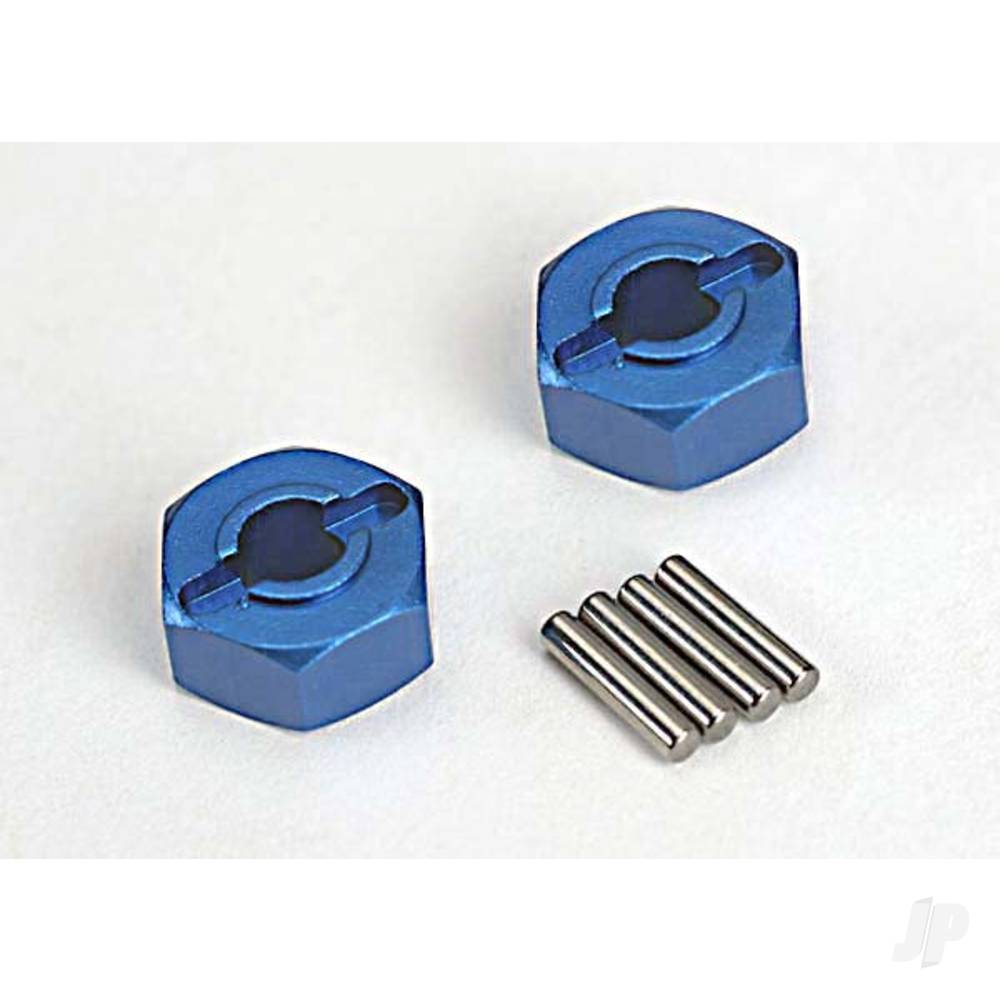 traxxas-wheel-hubs-hex-blue-anodised-lightweight-aluminium-2-pcs-axle-pins-4-pcs
