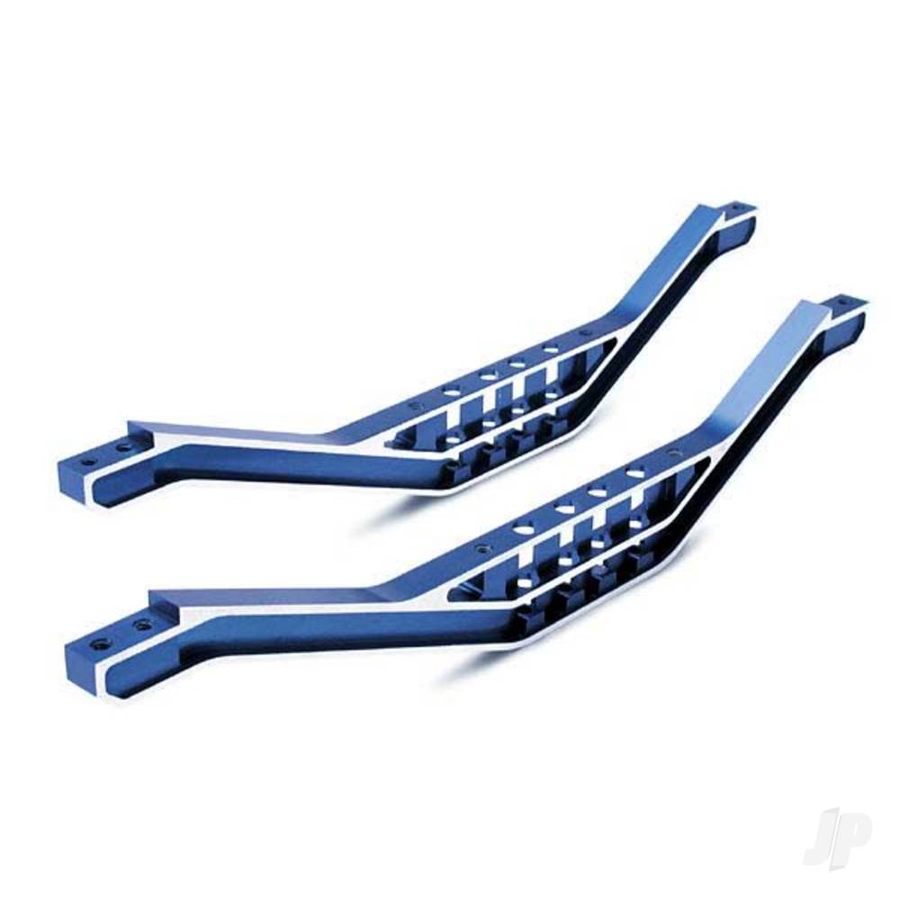 Traxxas Chassis braces, lower machined 6061-T6 aluminium (Blue) (2 pcs) / hardware
