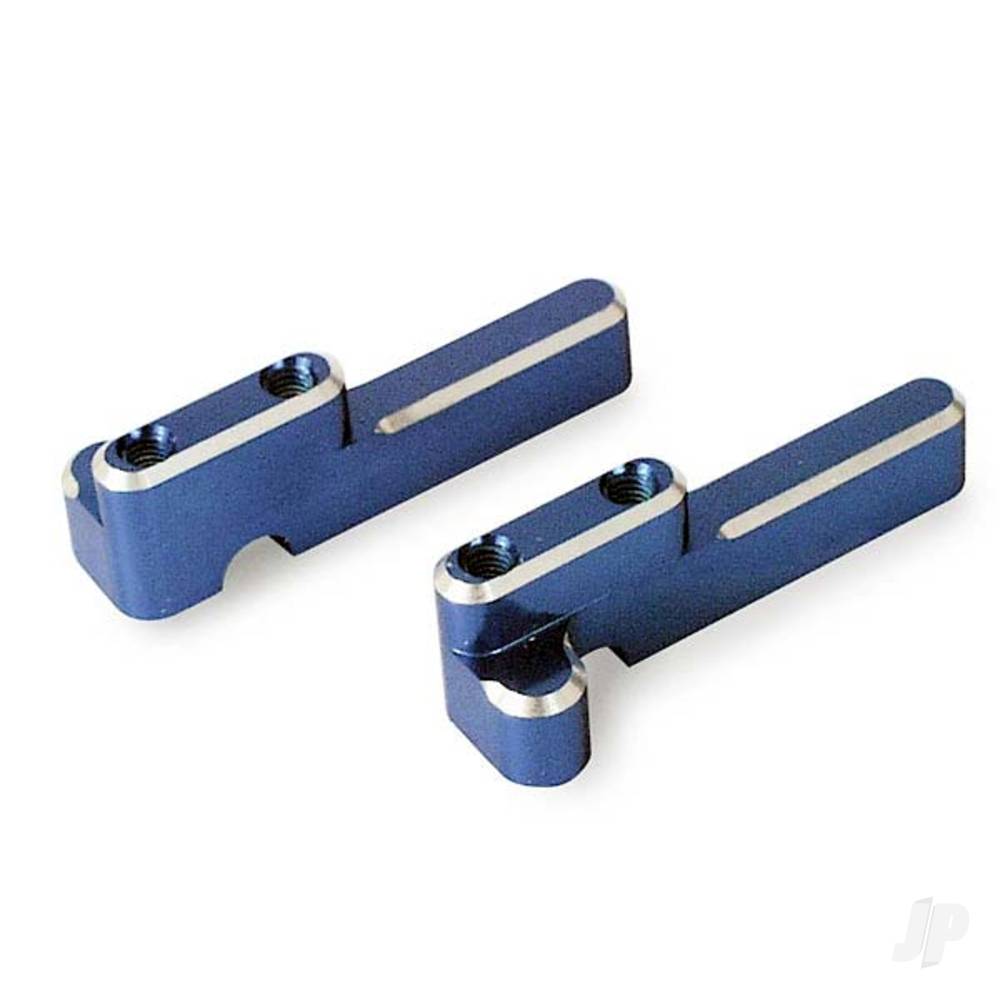 Traxxas Servo mounts, steering / shift (machined aluminium) (Blue) (Front & Rear) / machine screws (8 pcs)