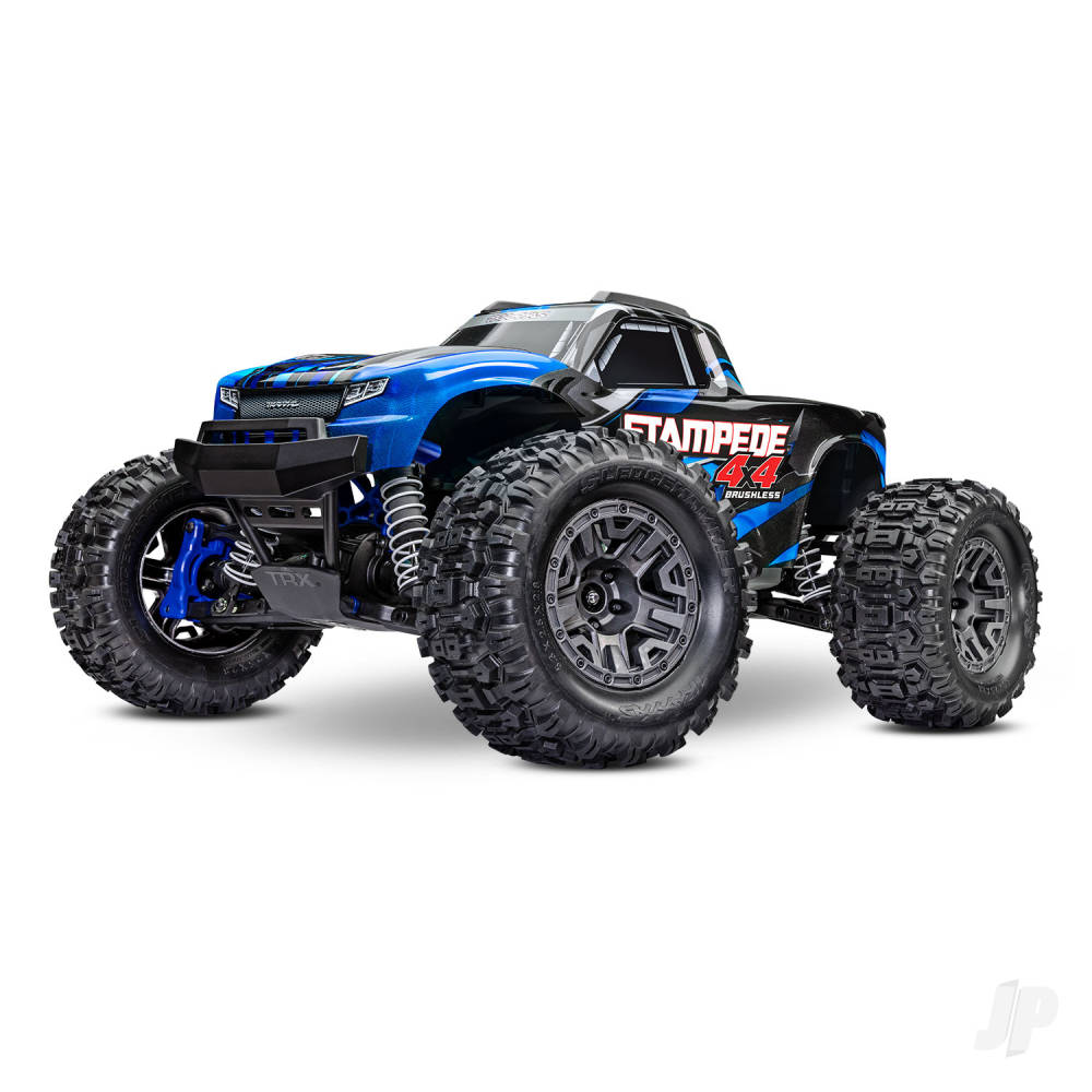Traxxas Stampede 4X4 BL-2S 1:10 4WD RTR Monster Truck, Blue (+ TQ 2-ch, BL-2S, 3300kV, Clipless Body)