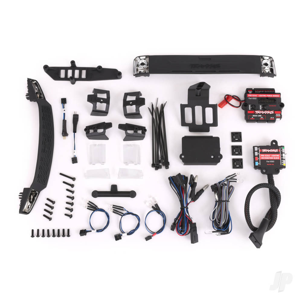 traxxas-pro-scale-led-light-set-trx-4-sport-complete-with-power-module-contains-headlights-tail-lights-distribution-block-fits-8111-or-8112-body