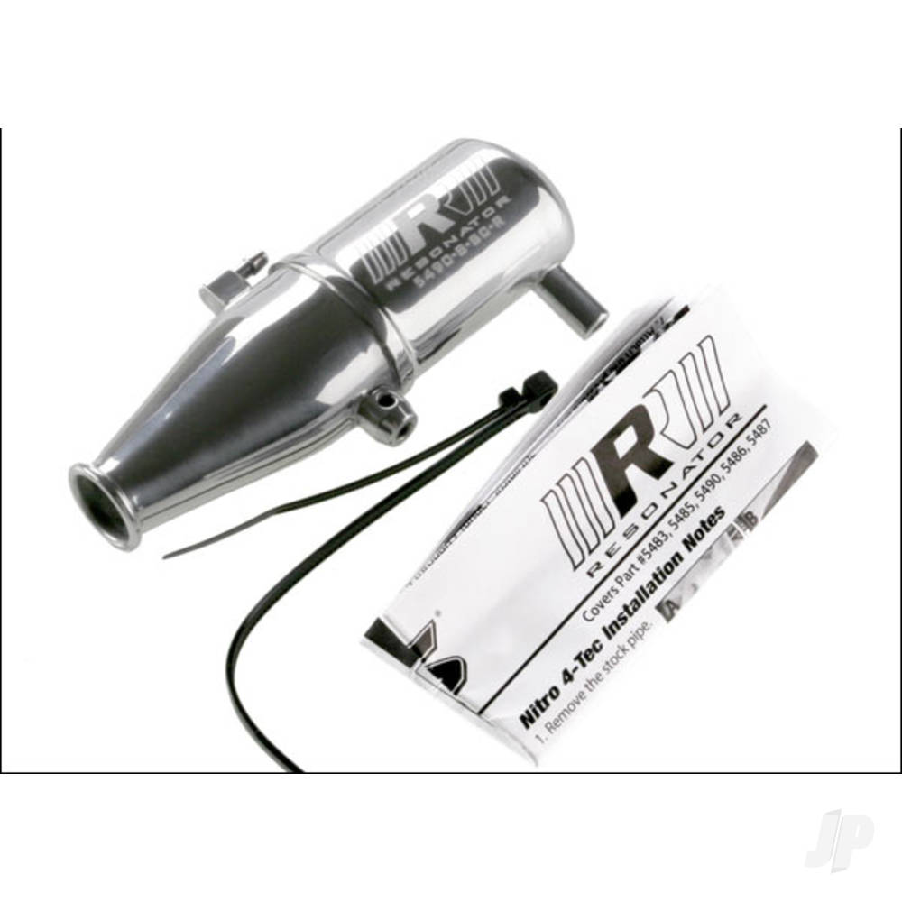Traxxas Tuned pipe, Resonator, R.O.A.R. legal (single-chamber, enhances low to mid-rpm power) (for Revo & Slayer with TRX Racing Engines)