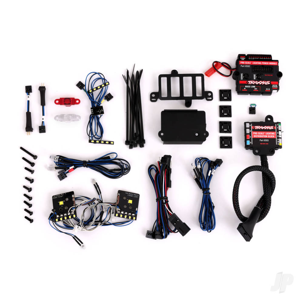 traxxas-pro-scale-led-light-set-trx-4-mercedes-g-500-g-63-complete-with-power-module-contains-headlights-tail-lights-roof-lights-distribution-block-fits-8811-or-8825-body