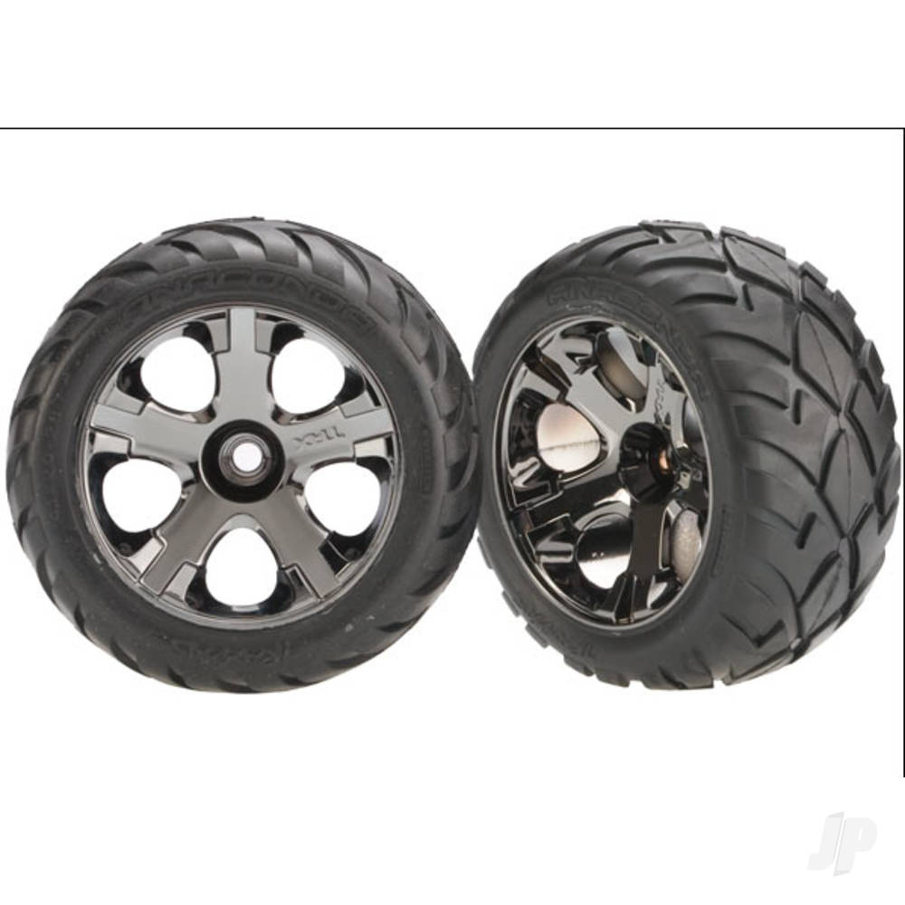 Traxxas Tyres & Wheels, Assembled Glued Anaconda Tyres (Nitro Front) (1 Left, 1 Right)