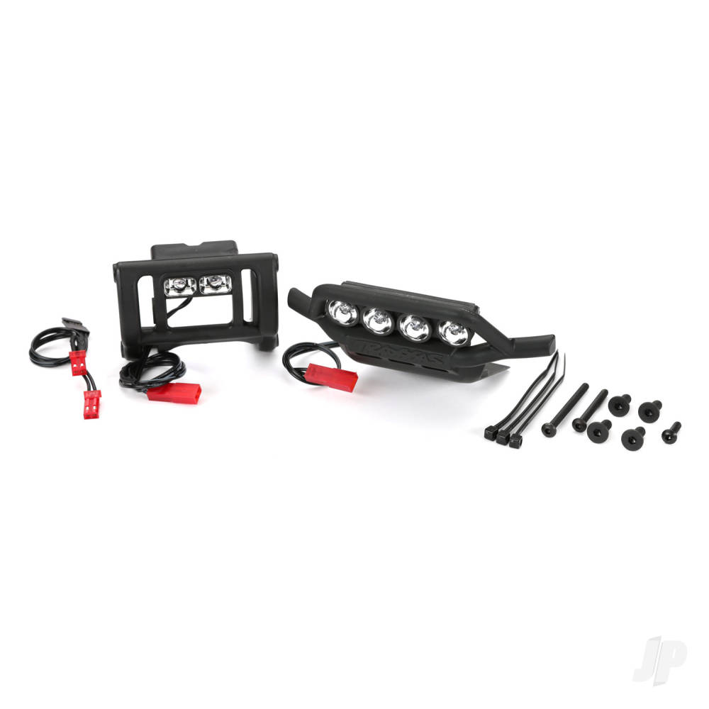 traxxas-led-light-set-complete-includes-front-and-rear-bumpers-with-led-light-bar-rear-led-harness-bec-y-harness-fits-2wd-rustler-or-bandit