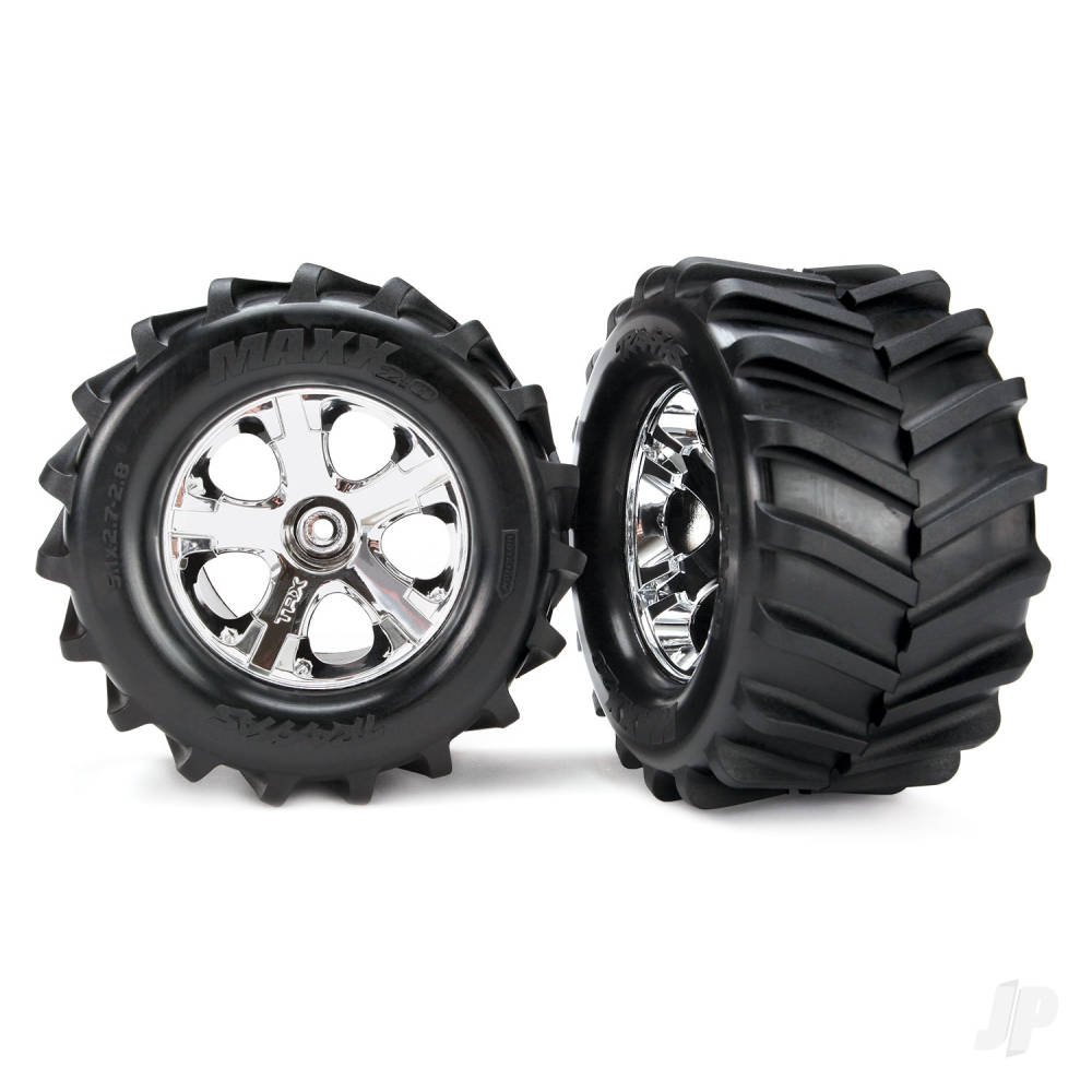 traxxas-tyres-wheels-assembled-glued-28in-maxx-tyres-2-pcs