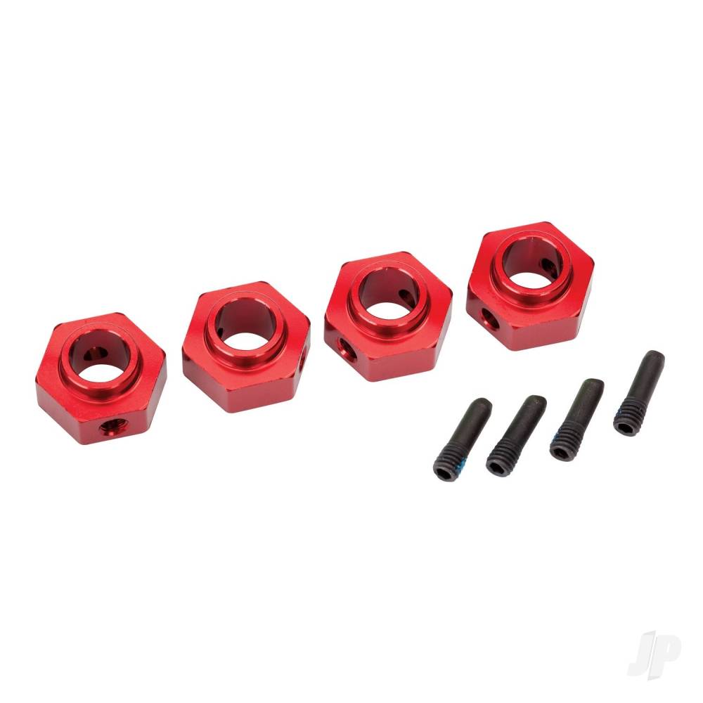 traxxas-wheel-hubs-12mm-hex-6061-t6-aluminium-red-anodised-4-pcs-screw-pin-4-pcs