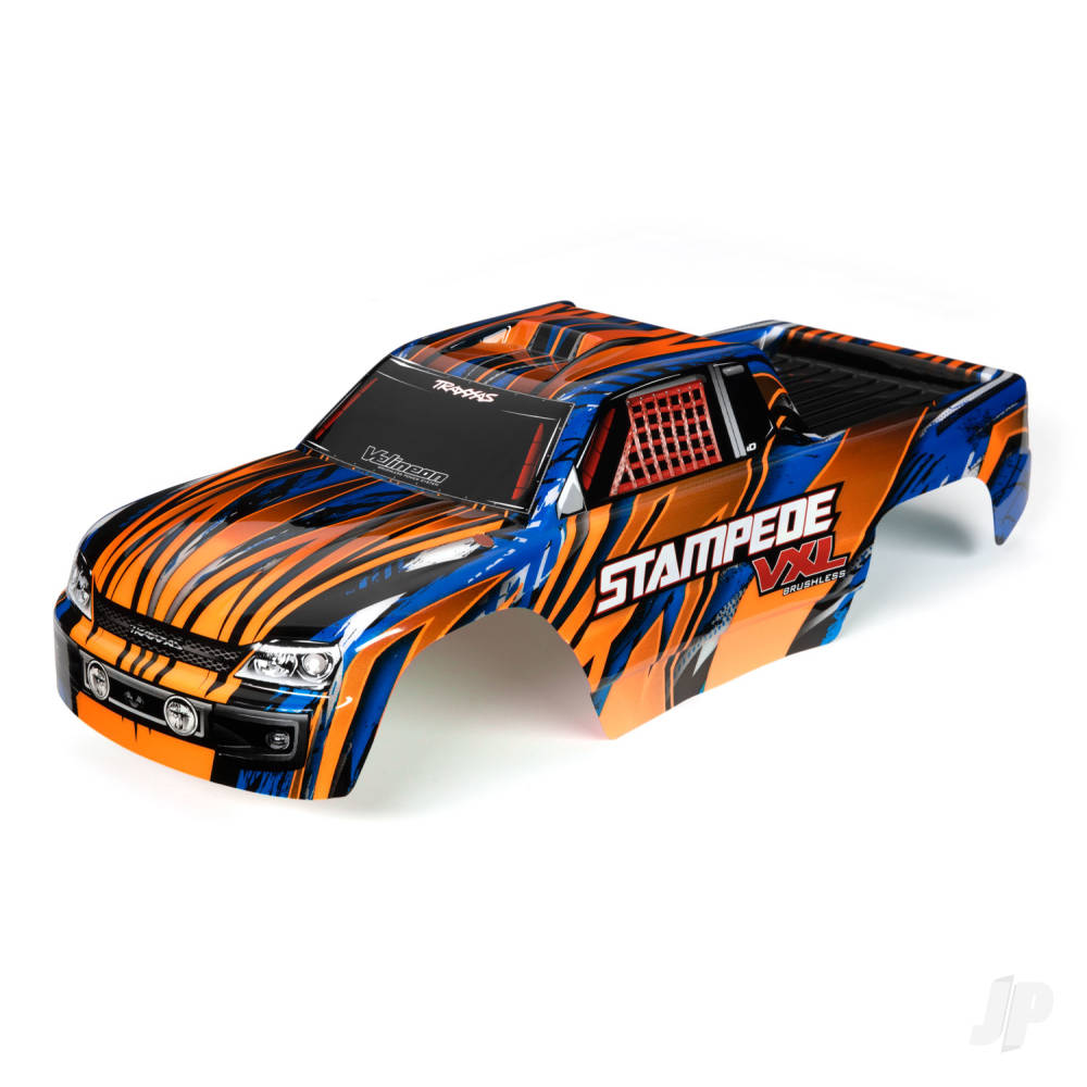 Traxxas Body, Stampede VXL, Orange & Blue (painted, decals applied)