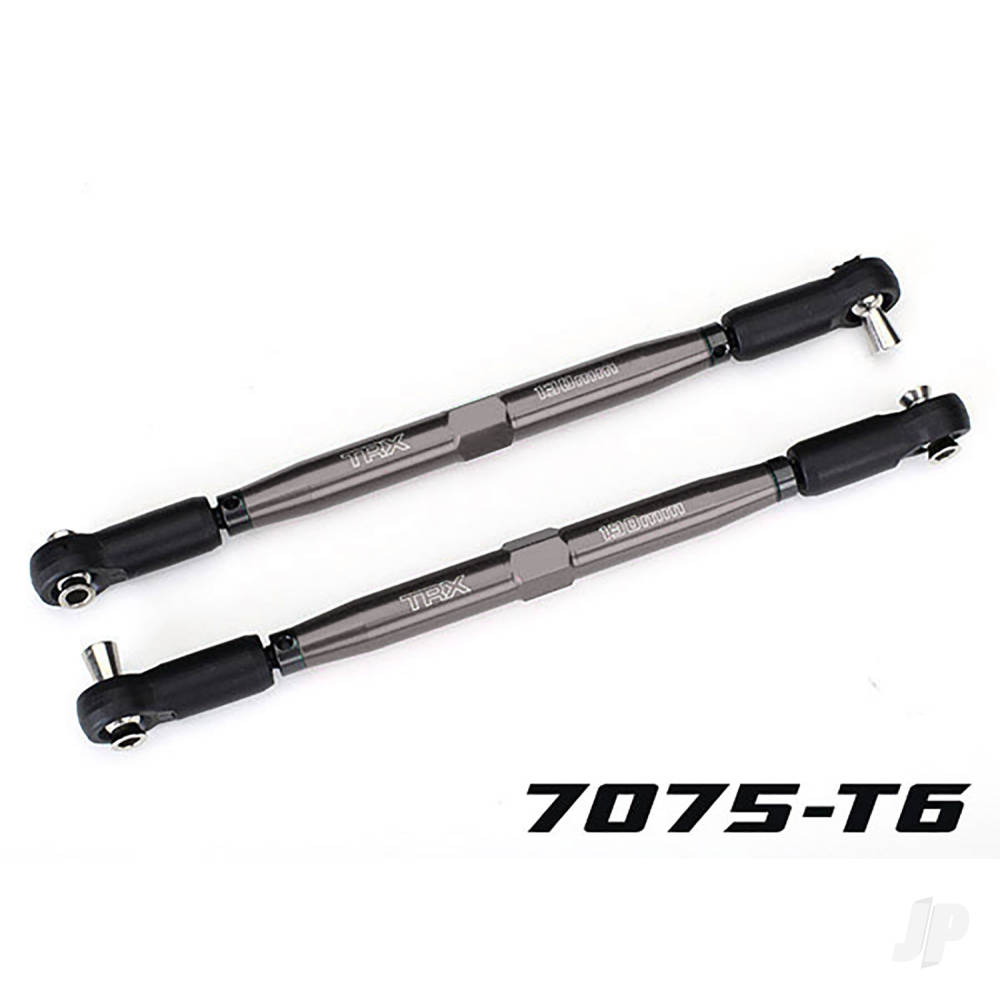 Traxxas Toe links, X-Maxx (Tubes Grey-anodised, 7075-T6 aluminium, stronger than Titanium) (157mm) (2) / rod ends, assembled with steel hollow balls (4) / aluminium wrench, 10mm (1)
