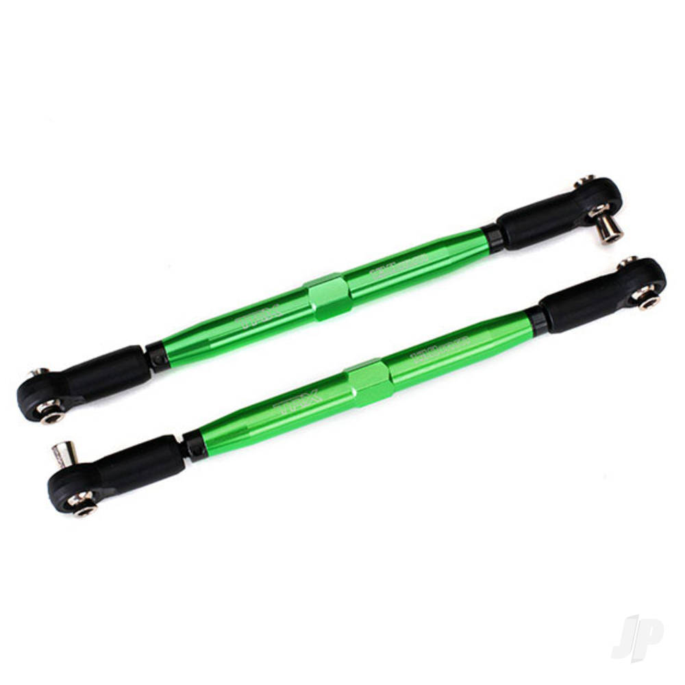 traxxas-toe-links-x-maxx-tubes-green-anodised-7075-t6-aluminium-stronger-than-titanium-157mm-2-pcs-rod-ends-assembled-with-steel-hollow-balls-4-pcs-aluminium-wrench-10mm-1pc