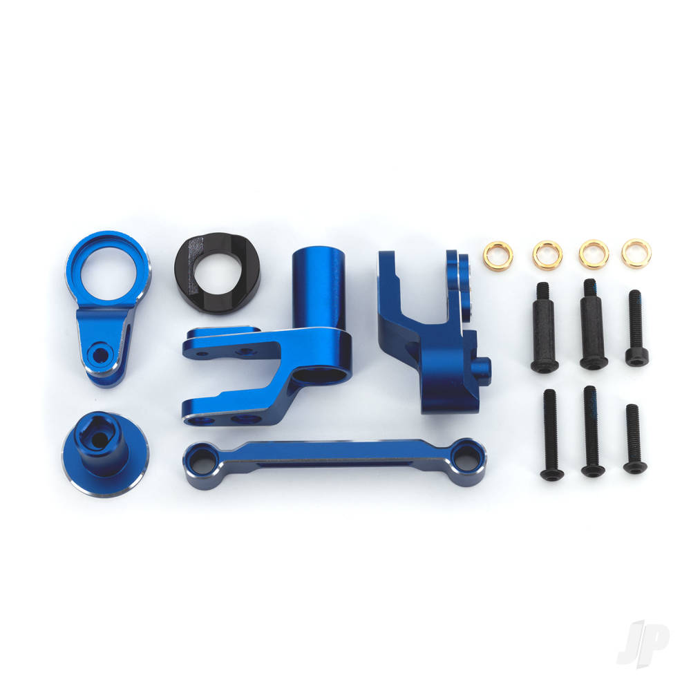 traxxas-steering-bellcranks-drag-link-blue-anodised-6061-t6-aluminium-bellcrank-bushing-1-3x20mm-bcs-with-threadlock-2-3x20mm-bcs-with-threadlock-2-3x20mm-shoulder-screws-with-threadlock-2-3x15mm-bcs-with-threadlock-1-3x15mm-cs-with-threadlock