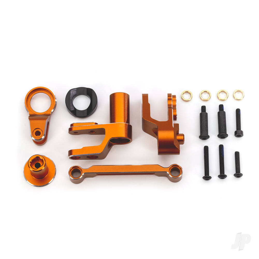 traxxas-steering-bellcranks-drag-link-orange-anodised-6061-t6-aluminium-bellcrank-bushing-1-3x20mm-bcs-with-threadlock-2-3x20mm-bcs-with-threadlock-2-3x20mm-shoulder-screws-with-threadlock-2-3x15mm-bcs-with-threadlock-1-3x15mm-cs-with-threadlock