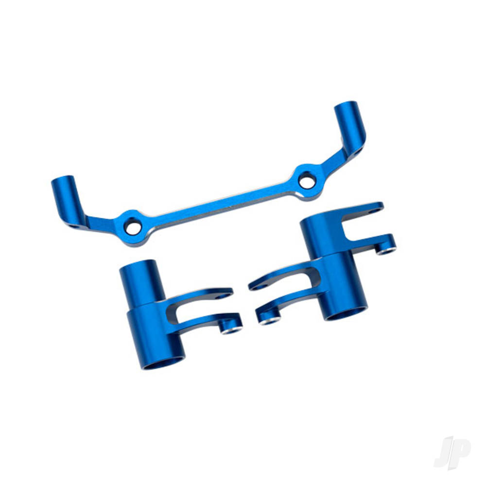 Traxxas Steering bellcranks, drag link (Blue-anodised 6061-T6 aluminium) / 5x8x2.5mm ball bearings (2) / 6x10x3mm ball bearings (2) / hardware