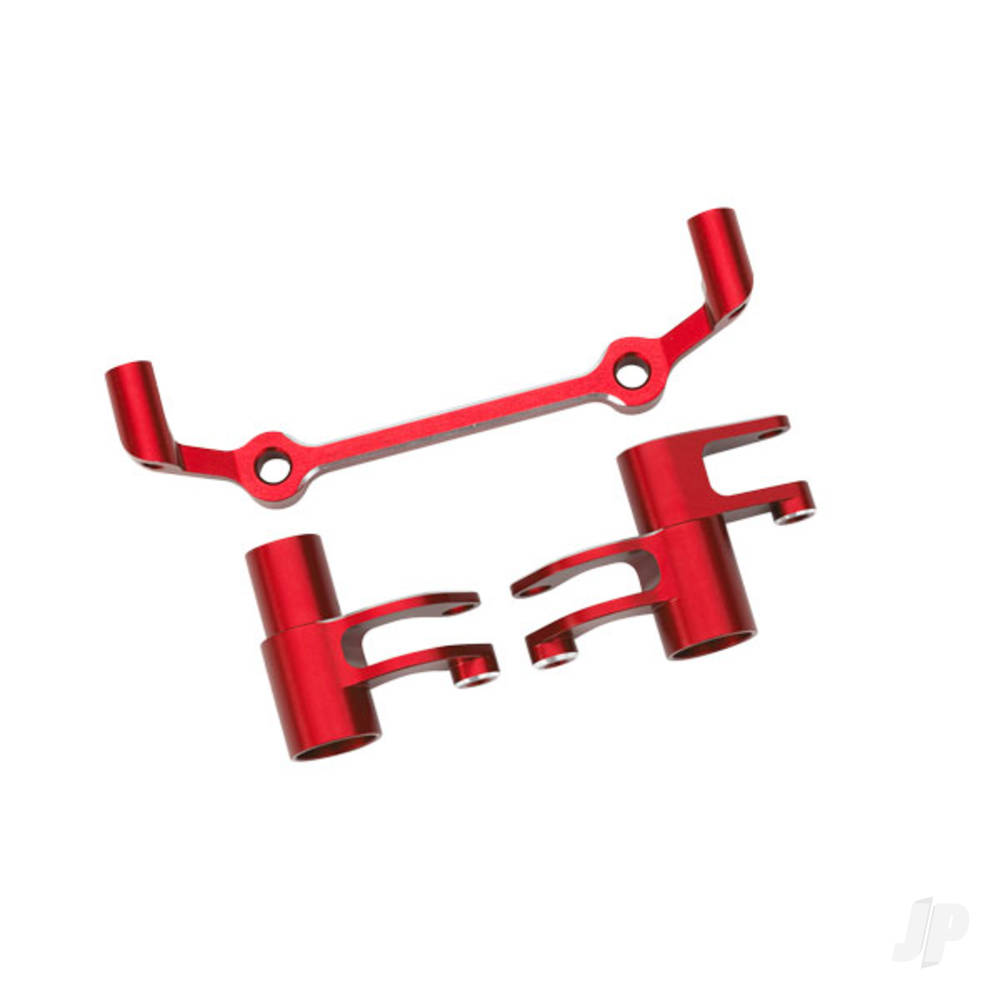 Traxxas Steering bellcranks, drag link (Red-anodised 6061-T6 aluminium) / 5x8x2.5mm ball bearings (2) / 6x10x3mm ball bearings (2) / hardware