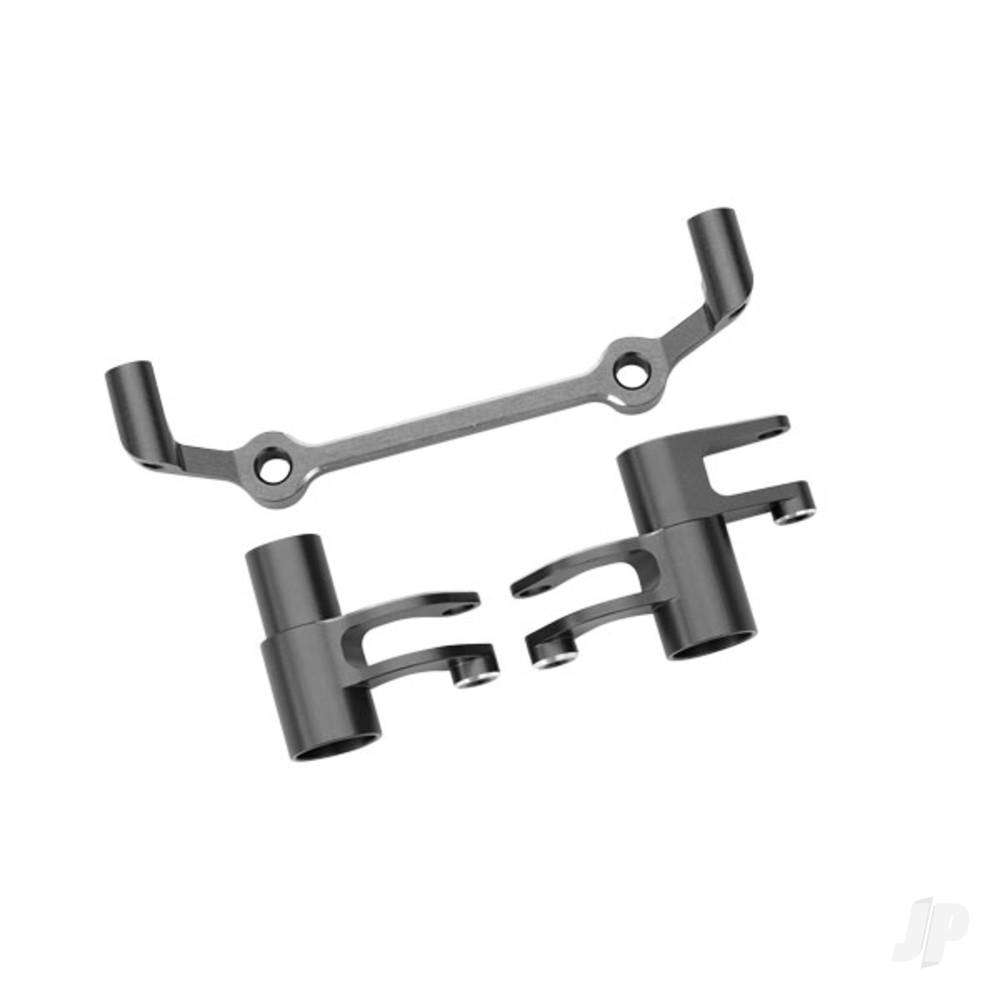 Traxxas Steering bellcranks, drag link (Grey-anodised 6061-T6 aluminium) / 5x8x2.5mm ball bearings (2) / 6x10x3mm ball bearings (2) / hardware