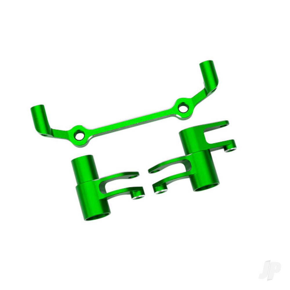 Traxxas Steering bellcranks, drag link (Green-anodised 6061-T6 aluminium) / 5x8x2.5mm ball bearings (2) / 6x10x3mm ball bearings (2) / hardware