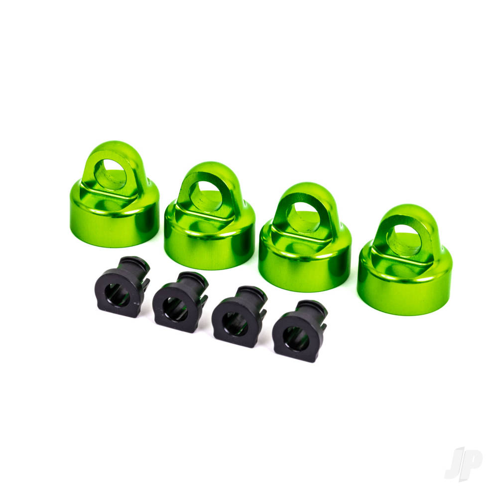 traxxas-shock-caps-aluminium-green-anodised-gt-maxx-shocks-4-pcs-spacers-4-pcs-for-sledge