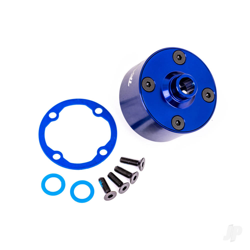 traxxas-carrier-differential-aluminium-blue-anodised-differential-bushing-ring-gear-gasket-3x10mm-ccs-4-pcs