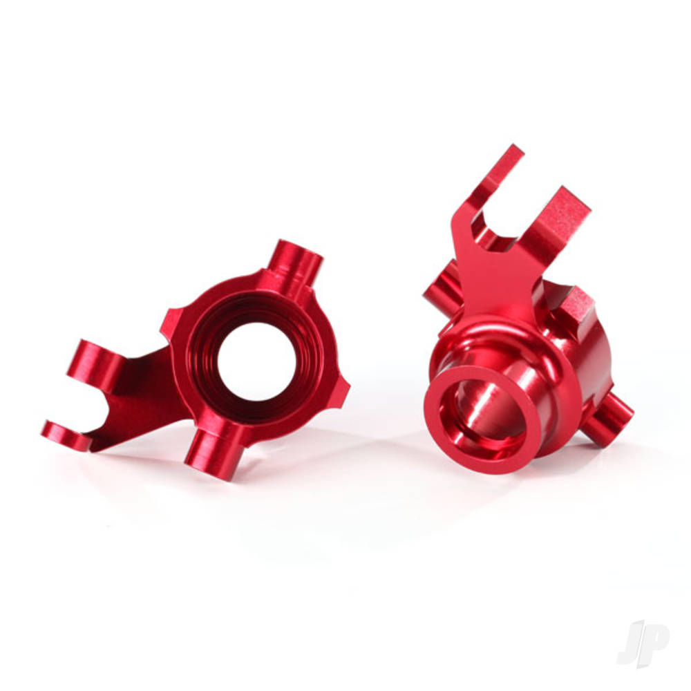 Traxxas Steering blocks, 6061-T6 aluminium (Red-anodised), left & right