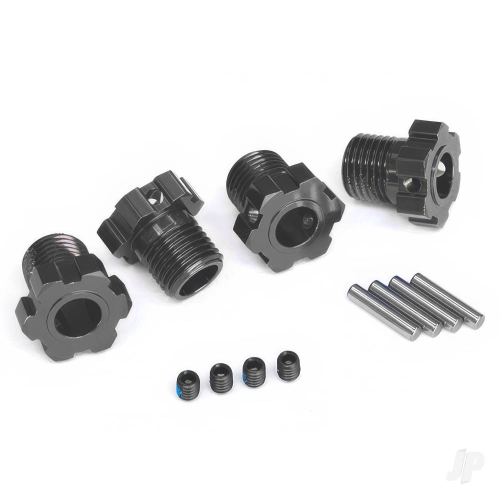 traxxas-wheel-hubs-splined-17mm-grey-anodised-4-4x5-gs-4-3x14mm-pin-4-pcs