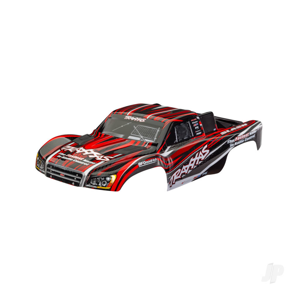 traxxas-body-slash-4x4-also-fits-slash-vxl-slash-2wd-red-painted-decals-applied-assembled-with-front-rear-latches-for-clipless-mounting