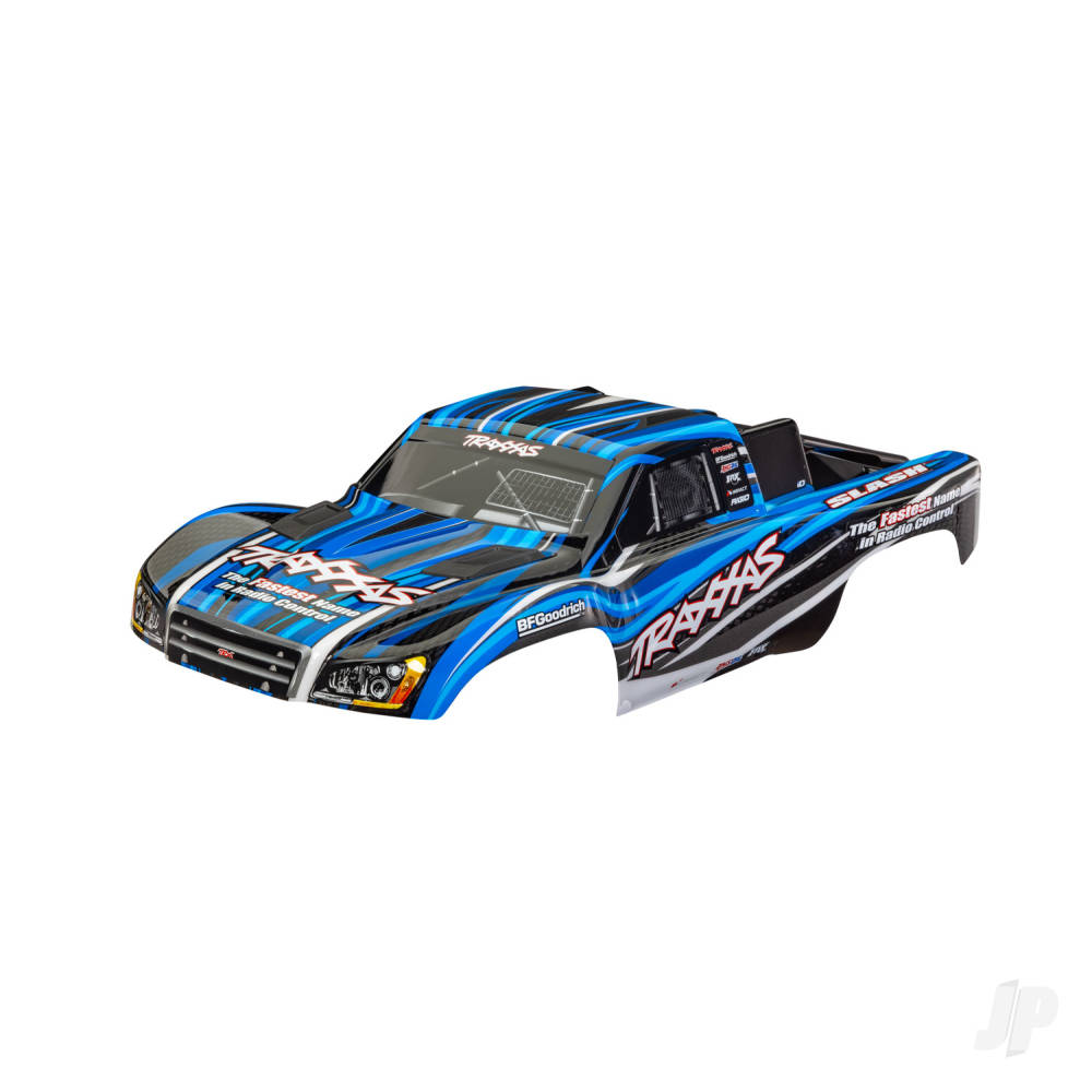 Traxxas Body, Slash 4X4 (also fits Slash VXL & Slash 2WD), Blue (painted, decals applied) (assembled with front & rear latches for clipless mounting)