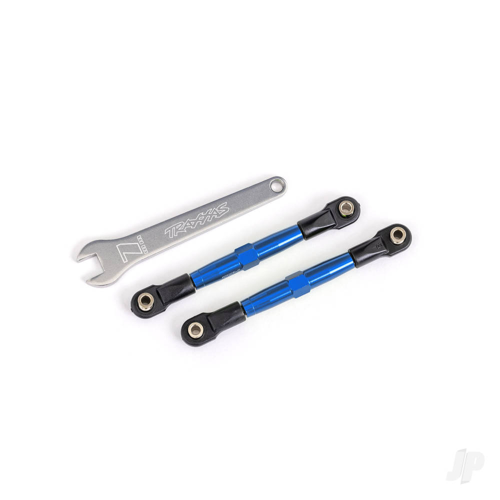 Traxxas Toe links, front (Tubes Blue-anodised, 7075-T6 aluminium, stronger than Titanium) (2) (assembled with rod ends and hollow balls) / aluminium wrench (1) (fits Drag Slash)