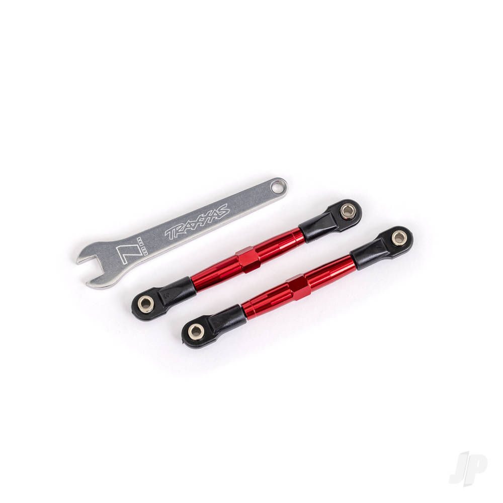 Traxxas Toe links, front (Tubes Red-anodised, 7075-T6 aluminium, stronger than Titanium) (2) (assembled with rod ends and hollow balls) / aluminium wrench (1) (fits Drag Slash)