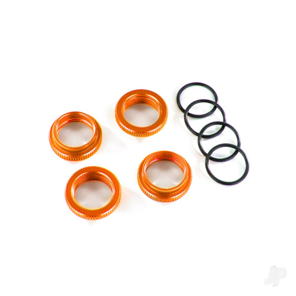 traxxas-spring-retainer-adjuster-orange-anodised-aluminium-gt-maxx-shocks-4-pcs-assembled-with-o-ring