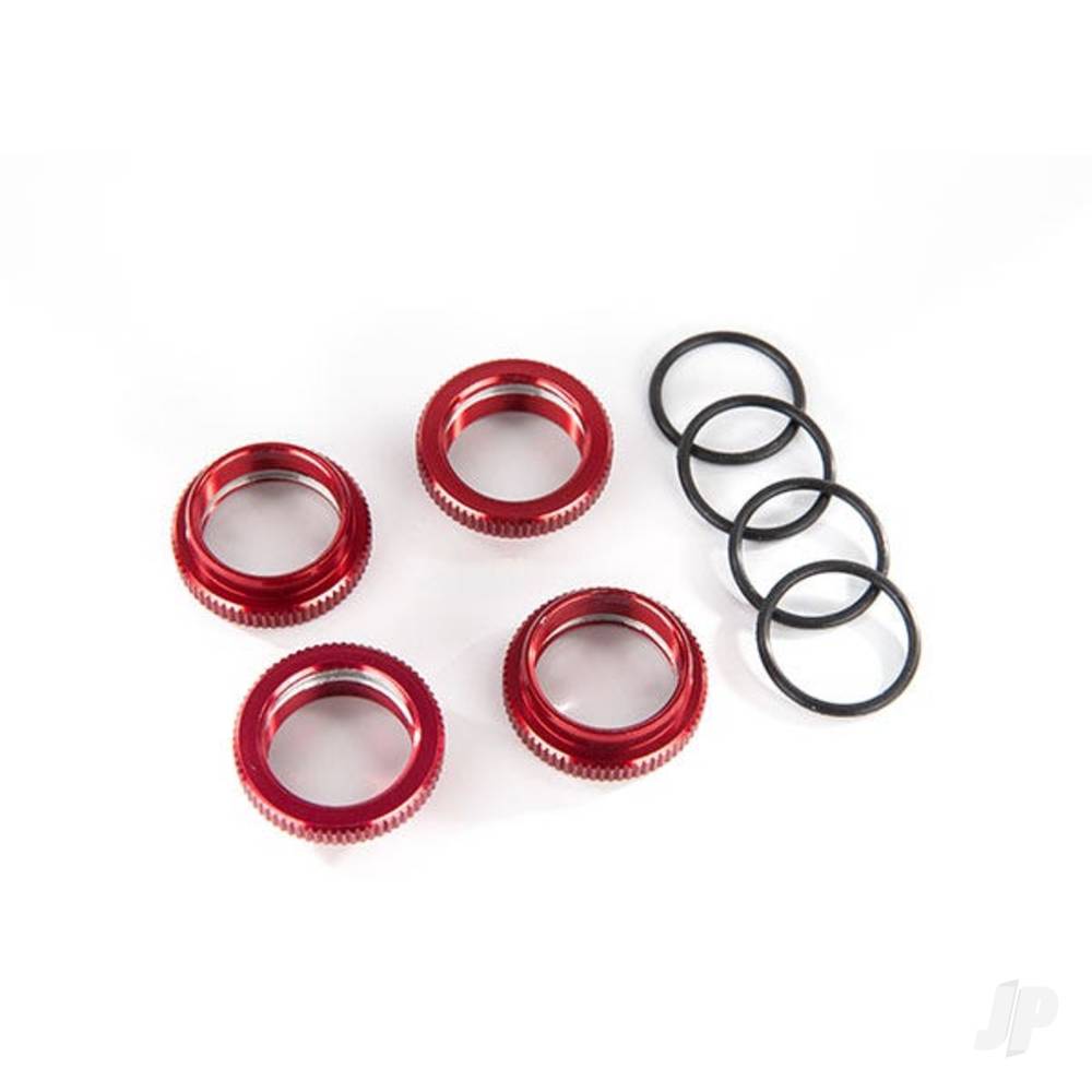 traxxas-spring-retainer-adjuster-red-anodised-aluminium-gt-maxx-shocks-4-pcs-assembled-with-o-ring