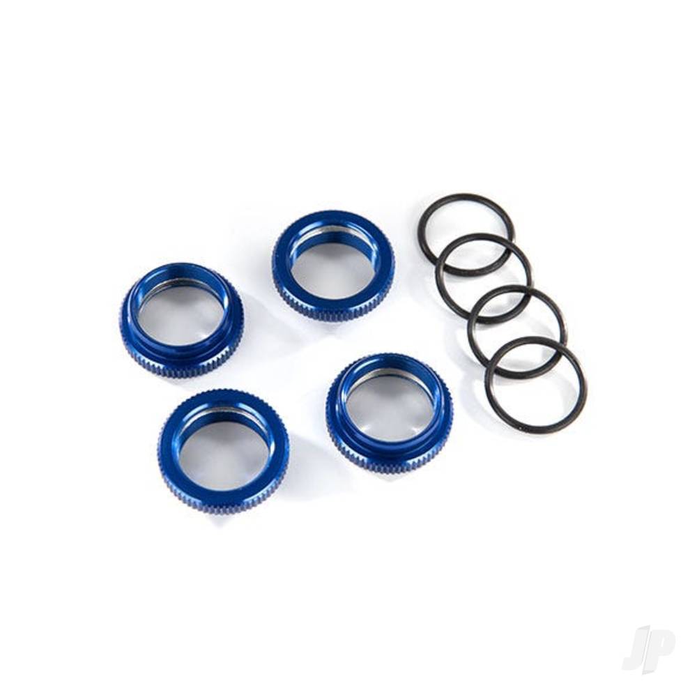 traxxas-spring-retainer-adjuster-blue-anodised-aluminium-gt-maxx-shocks-4-pcs-assembled-with-o-ring