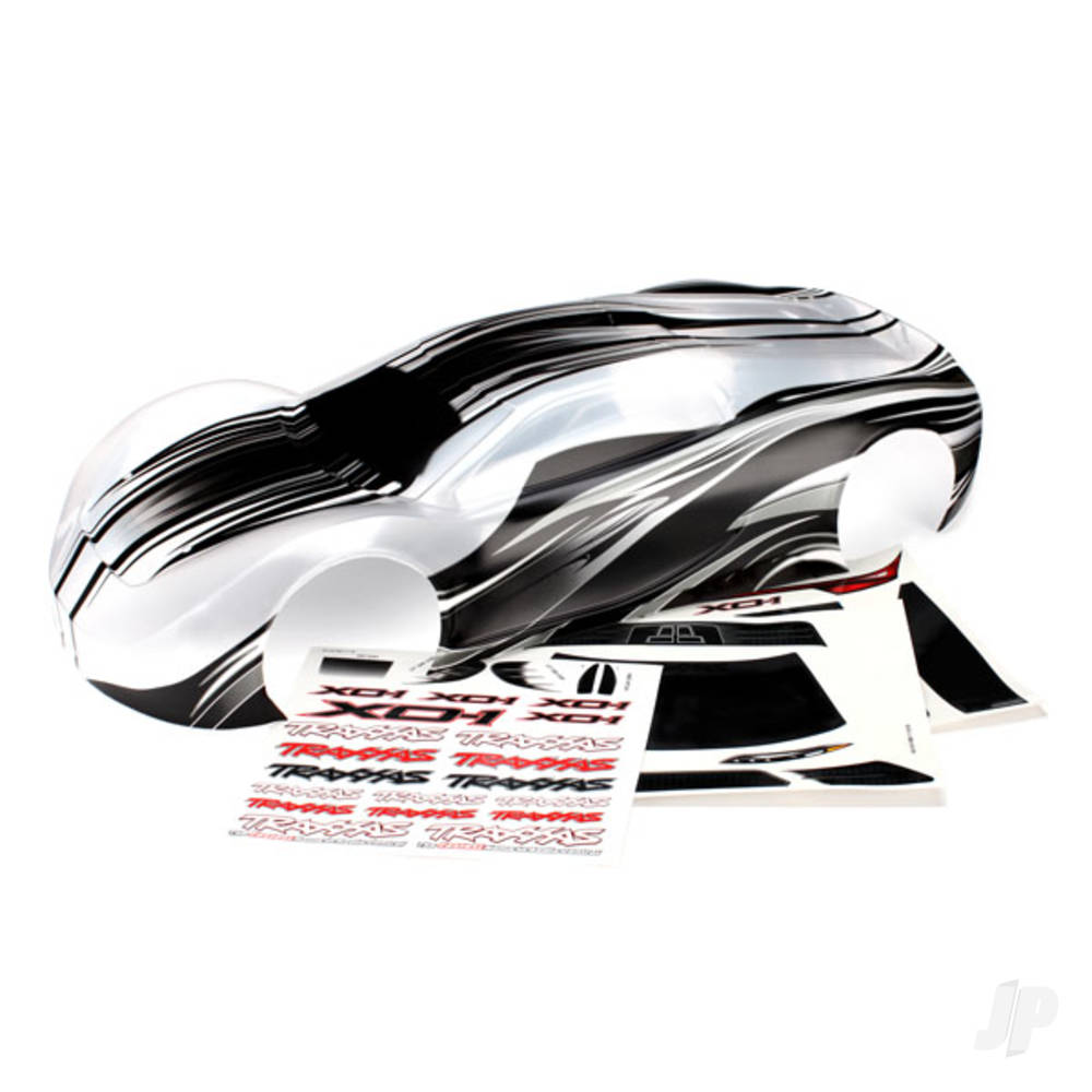 Traxxas Body, XO-1, ProGraphix (graphics are printed, requires paint & final colour application) / wing / wing uprights (2 pcs) / washers (2 pcs) / decals
