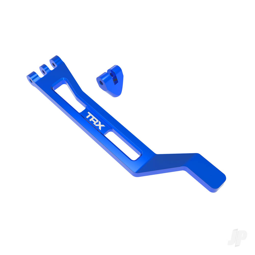 Traxxas Battery hold-down, hold-down post (Blue-anodised 6061-T6 aluminium), 3x15mm BCS (with threadlock) (1)