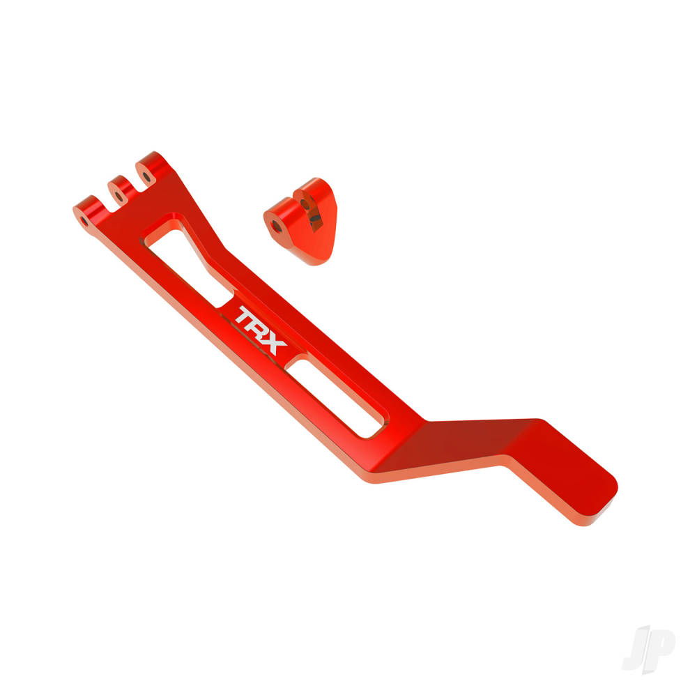 Traxxas Battery hold-down, hold-down post (Red-anodised 6061-T6 aluminium), 3x15mm BCS (with threadlock) (1)