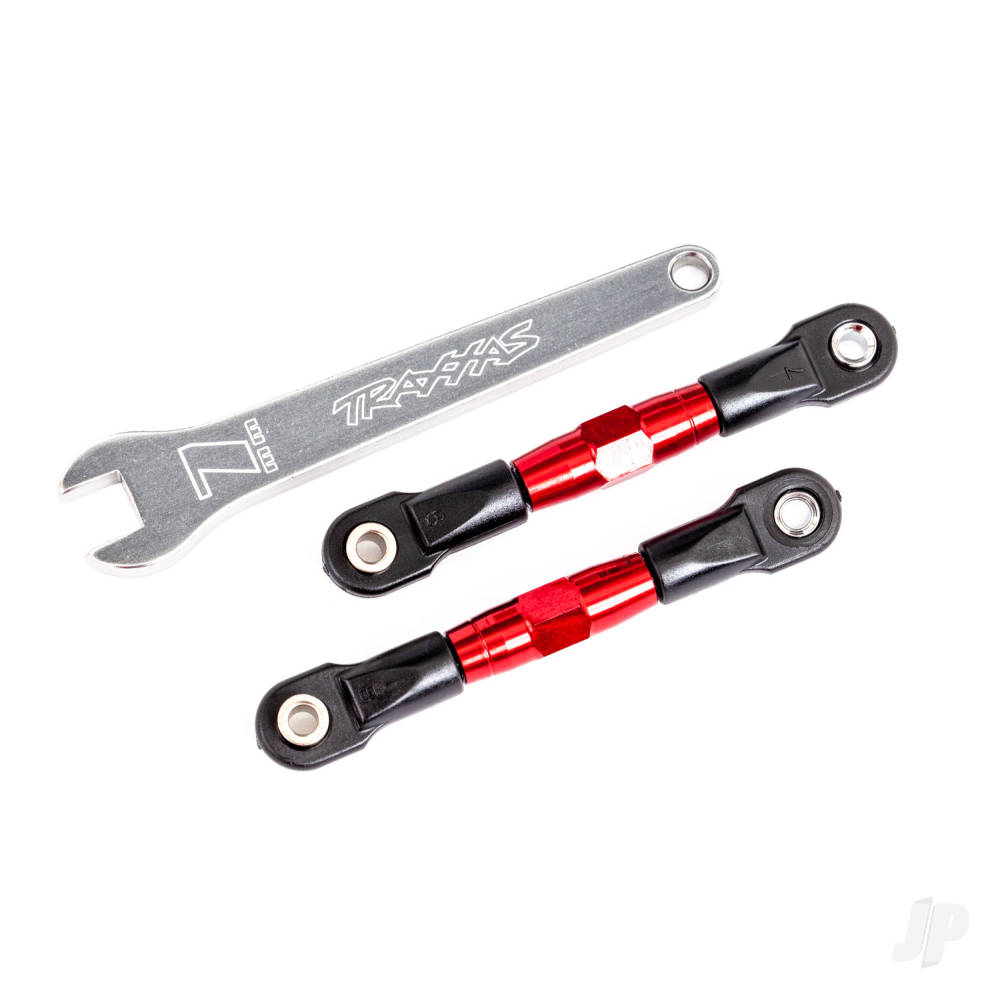 Traxxas Camber links, rear (Tubes Red-anodised, 7075-T6 aluminium, stronger than Titanium) (2) (assembled with rod ends and hollow balls) / aluminium wrench (1) (fits Drag Slash)