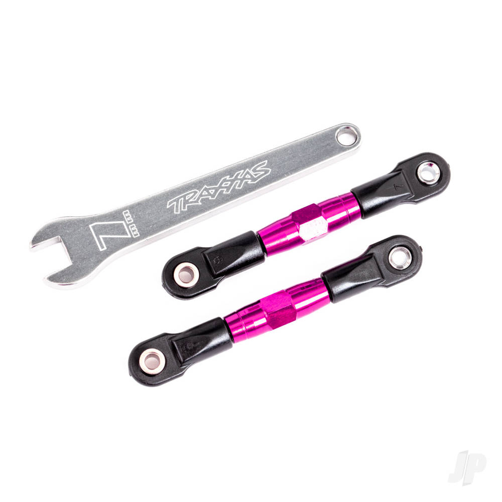 traxxas-camber-links-rear-tubes-pink-anodised-7075-t6-aluminium-stronger-than-titanium-2-assembled-with-rod-ends-and-hollow-balls-aluminium-wrench-1-fits-drag-slash