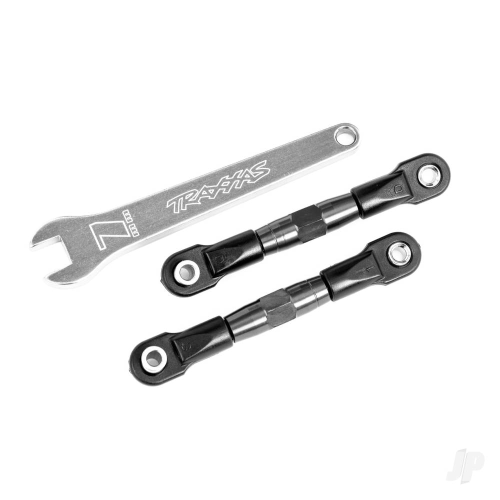 traxxas-camber-links-rear-tubes-charcoal-grey-anodised-7075-t6-aluminium-stronger-than-titanium-2-assembled-with-rod-ends-and-hollow-balls-aluminium-wrench-1-fits-drag-slash