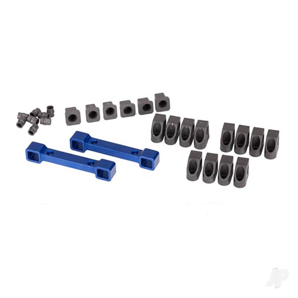 traxxas-mounts-suspension-arms-aluminium-blue-anodised-front-rear-hinge-pin-retainers-12-pcs-inserts-6-pcs